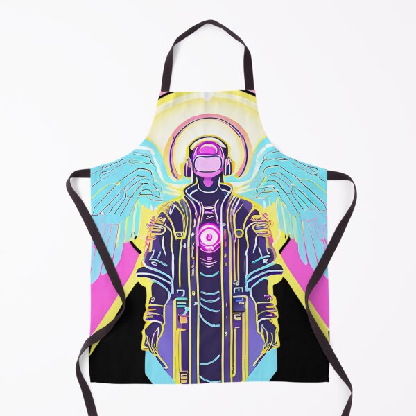 Item preview, Neon-Glowing Cyberpunk Angel T-Shirt - Futuristic Hip God with Electric Halo Art D13 designed and sold by pixelandcrafted.