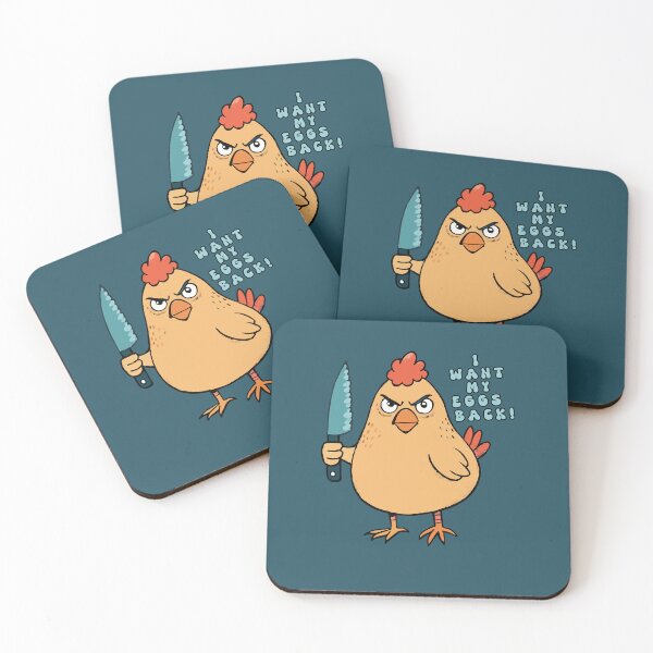 Item preview, I Want My Eggs Back Menacing Hen With A Knife designed and sold by popanato.