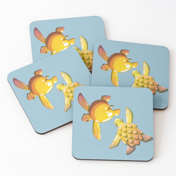 Item preview, peach + pineapple turtles designed and sold by FinnleyScribble.