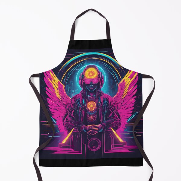 Item preview, Neon-Glowing Cyberpunk Angel T-Shirt - Futuristic Hip God with Electric Halo Art D16 designed and sold by pixelandcrafted.
