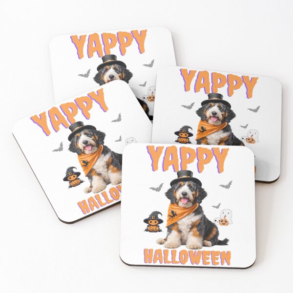 Item preview, Yappy Halloween Bernedoodle Greeting Card – Perfect for Dog Lovers designed and sold by Fredster1966.