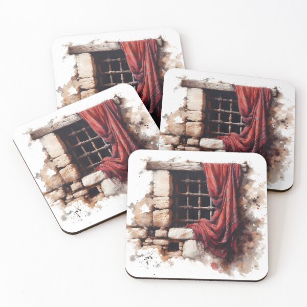 Item preview, Stone Window and Red Drapery designed and sold by Ssevi.