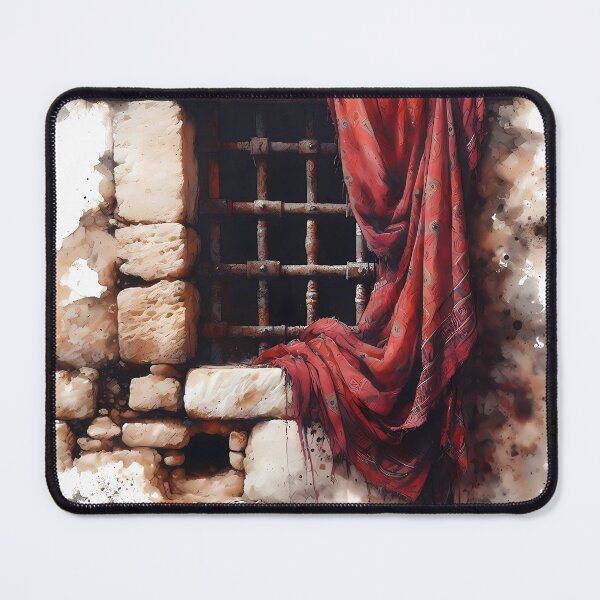 Item preview, Stone Window and Red Drapery designed and sold by Ssevi.