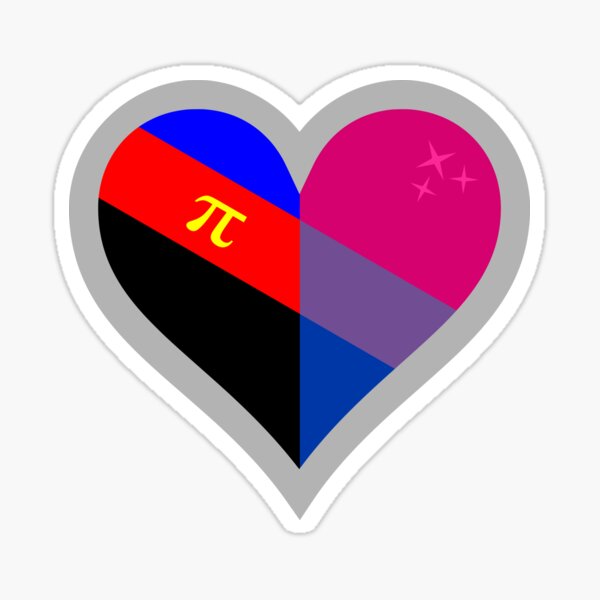 Bi-Pride + Poly-Pride Heart Sticker