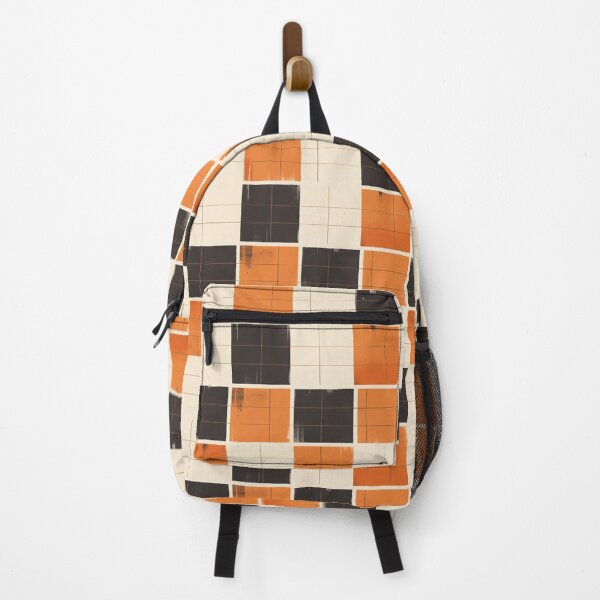 Item preview, Textile pattern composed of orange and black squares designed and sold by kusamono-art.