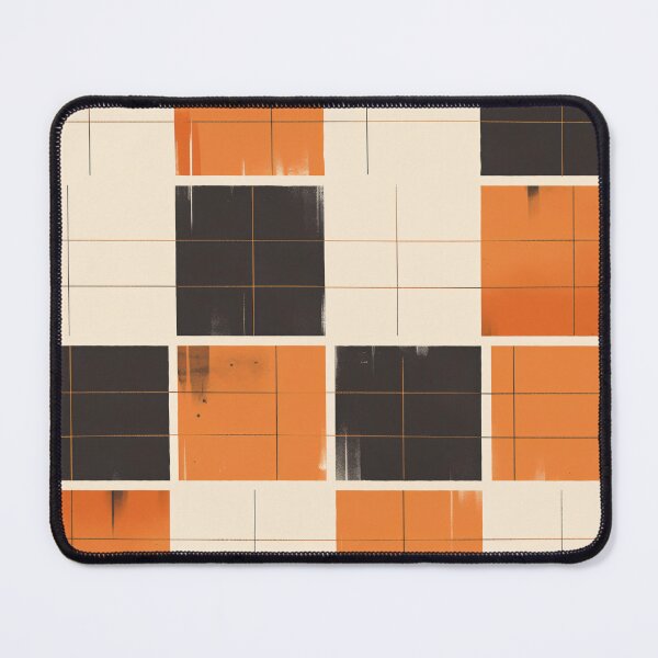 Item preview, Textile pattern composed of orange and black squares designed and sold by kusamono-art.