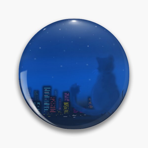Item preview, Blue hour kitten cityscape designed and sold by Artygirl34.