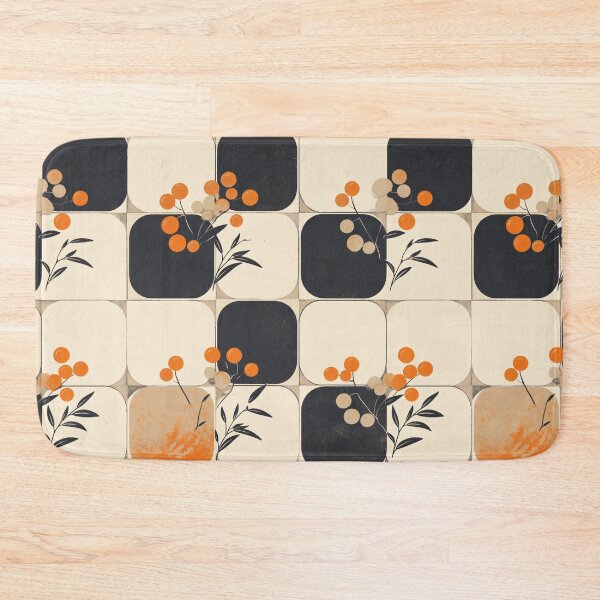 Item preview, Copie de Textile pattern composed of orange and black squares designed and sold by kusamono-art.