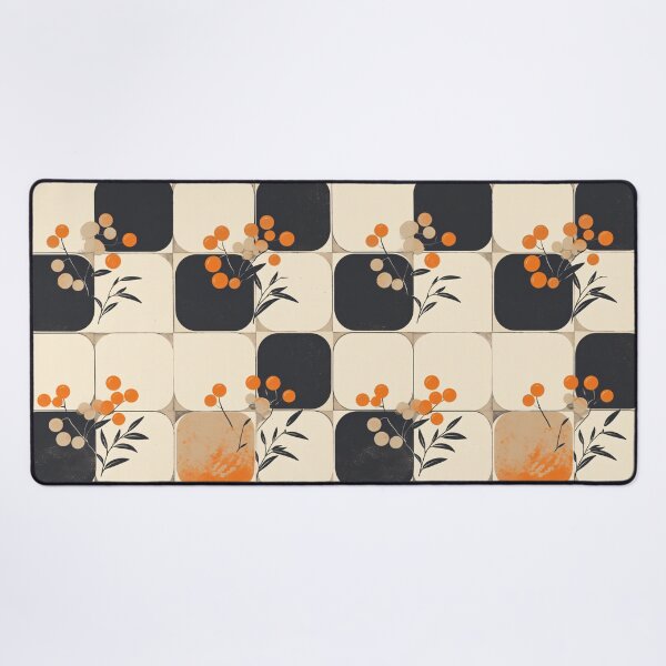 Item preview, Copie de Textile pattern composed of orange and black squares designed and sold by kusamono-art.