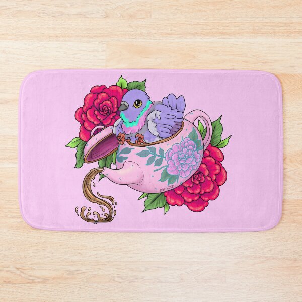 Item preview, Pigeon in a Teapot, Fluffy with Red Roses designed and sold by MoxxiFoxxy.