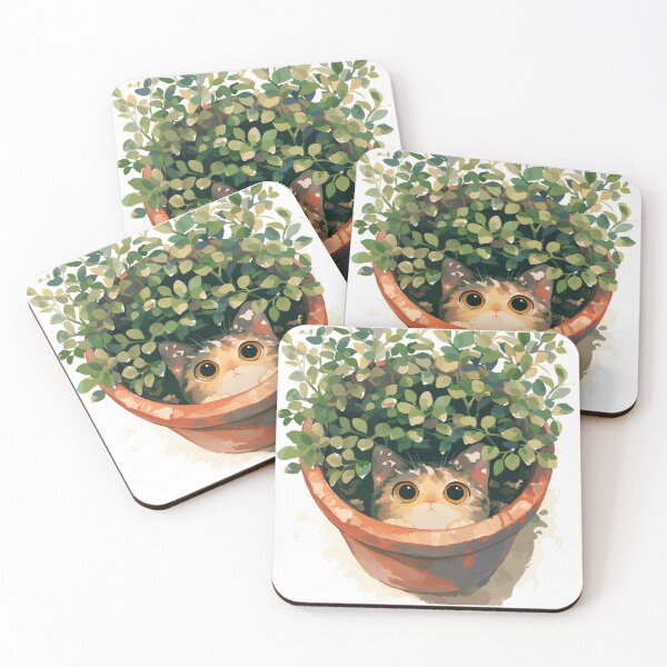 Item preview, Kitty hiding in the plant designed and sold by MendaciousMina.