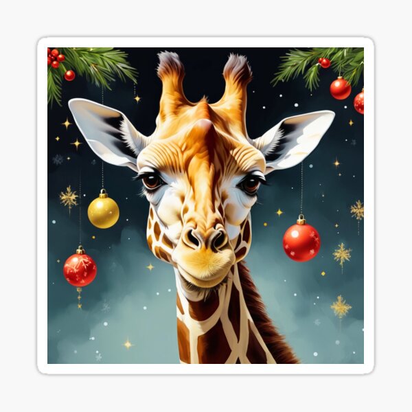 Item preview, Giraffe Christmas Portrait  designed and sold by ChaosReigns91.