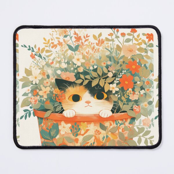 Item preview, Kitty hiding in the flowers designed and sold by MendaciousMina.