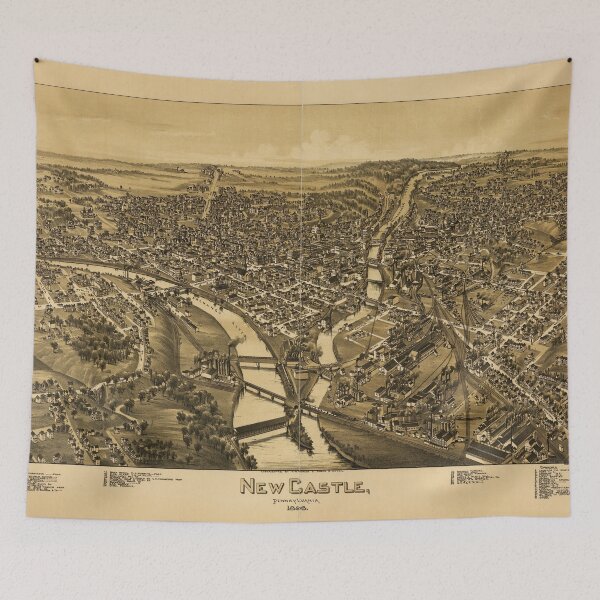 Item preview, Aerial View of New Castle, Pennsylvania (1896) designed and sold by allhistory.