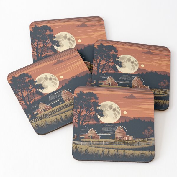 Item preview, Moon over the farmstead designed and sold by NicMacTees.