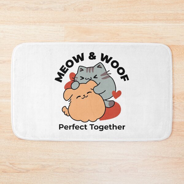 Item preview, Adorable Cat and Dog Hug – Meow & Woof Design designed and sold by Trio-in-Forest.
