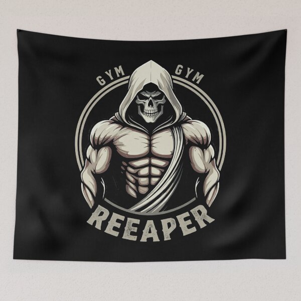 Item preview, Gym Reaper Fitness Halloween Skeleton Workout Bodybuilding  designed and sold by studiopekepeke.