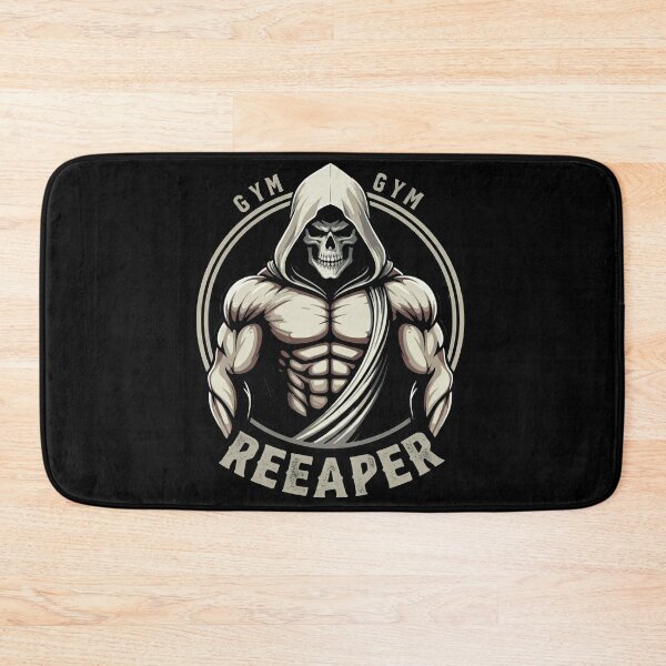 Aperçu de l'œuvre Gym Reaper Fitness Halloween Skeleton Entraînement Musculation créée et vendue par studiopekepeke.