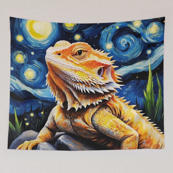 Item preview, Bearded Dragon Starry Night Portrait  designed and sold by ChaosReigns91.