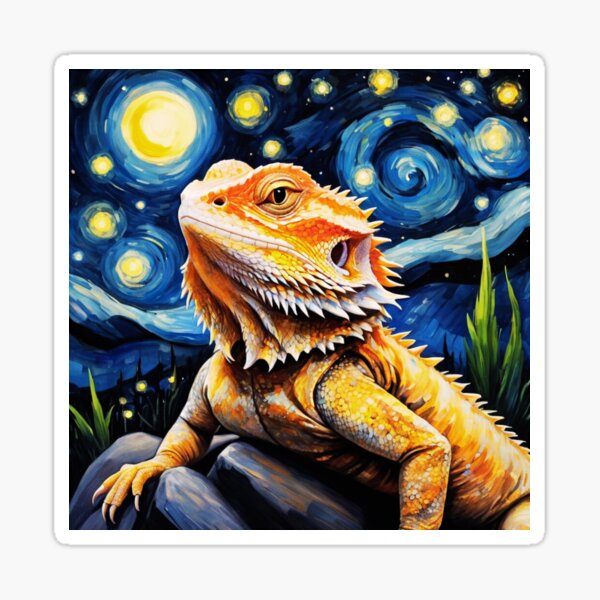Item preview, Bearded Dragon Starry Night Portrait  designed and sold by ChaosReigns91.