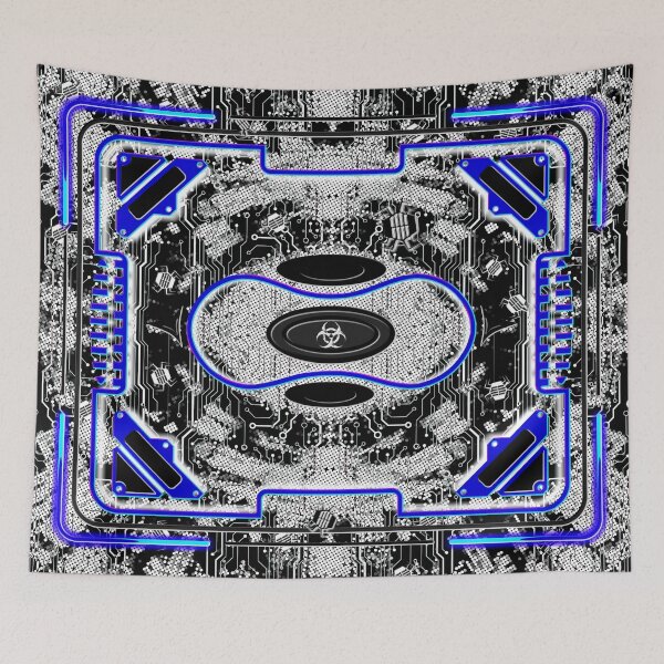 Item preview, conceptual digital illustration firewall interface Reality toxic Cyberpunk style - blue neon designed and sold by JVNS.