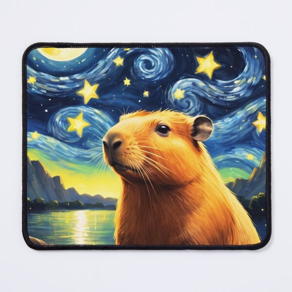 Item preview, Capybara Starry Night Portrait  designed and sold by ChaosReigns91.
