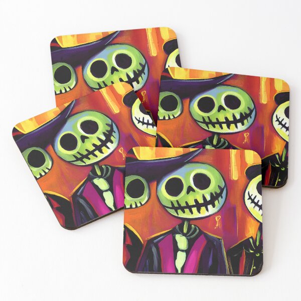 Item preview, Playful Halloween Art with Skeletons in Formal Attire - Vibrant and Whimsical Decor AI Generated designed and sold by OlfactoART Studio.