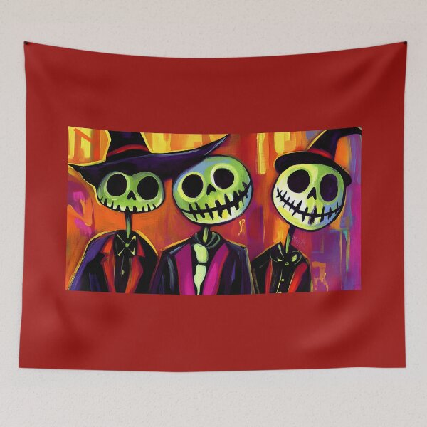 Item preview, Playful Halloween Art with Skeletons in Formal Attire - Vibrant and Whimsical Decor AI Generated designed and sold by OlfactoART Studio.