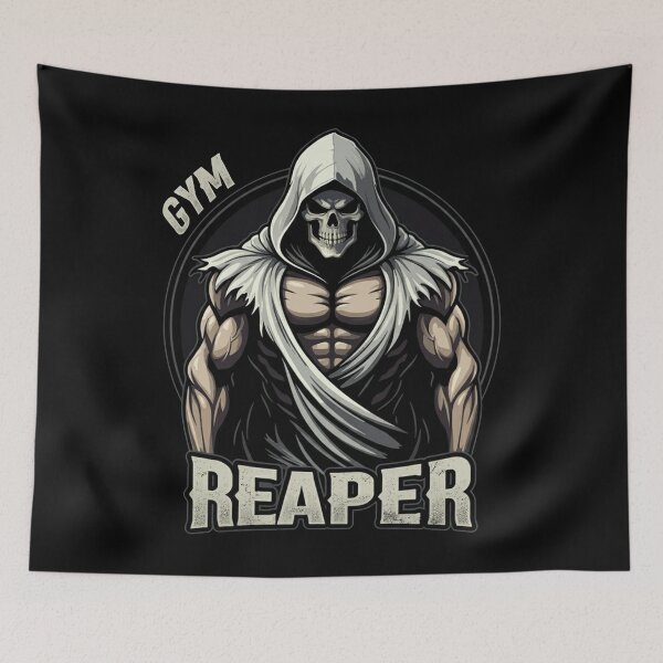 Item preview, Gym Reaper Fitness Halloween Skeleton Workout Bodybuilding  designed and sold by studiopekepeke.