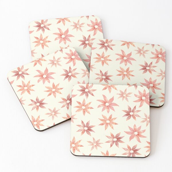Item preview, Stencil watercolor floral pattern in warm colors designed and sold by Origillus.