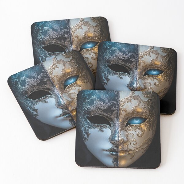Item preview, Venetian masquerade split mask print designed and sold by dcrc.