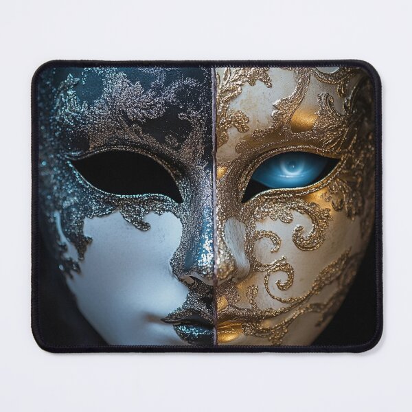 Item preview, Venetian masquerade split mask print designed and sold by dcrc.