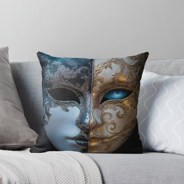 Item preview, Venetian masquerade split mask print designed and sold by dcrc.