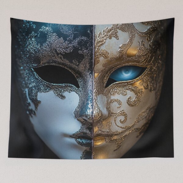 Item preview, Venetian masquerade split mask print designed and sold by dcrc.