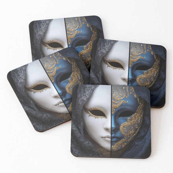 Item preview, Venetian masquerade split mask print designed and sold by dcrc.