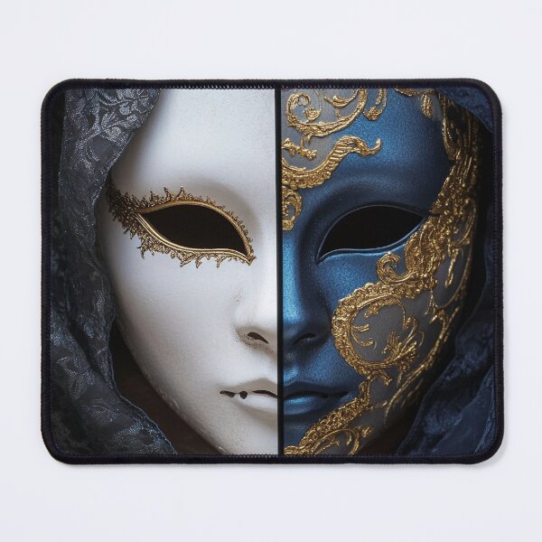 Item preview, Venetian masquerade split mask print designed and sold by dcrc.