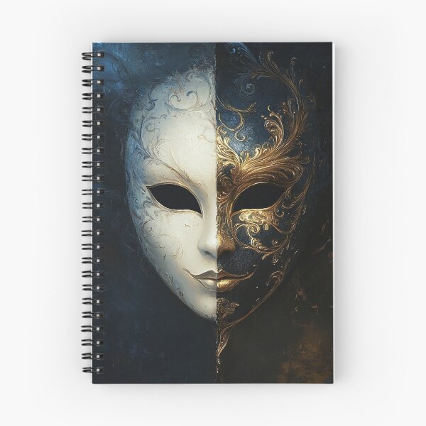 Item preview, venetian masquerade split mask print designed and sold by dcrc.