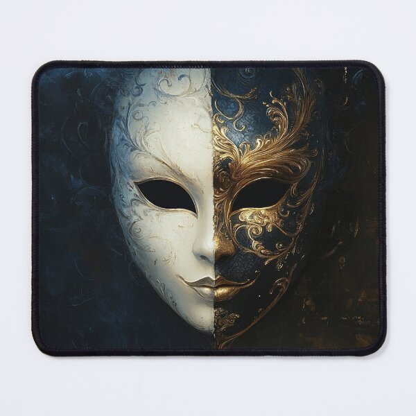 Item preview, venetian masquerade split mask print designed and sold by dcrc.