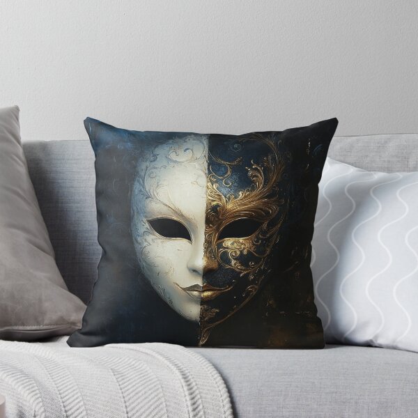 Item preview, venetian masquerade split mask print designed and sold by dcrc.