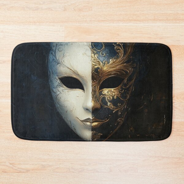 Item preview, venetian masquerade split mask print designed and sold by dcrc.