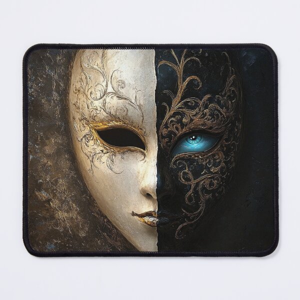 Item preview, venetian masquerade split mask print designed and sold by dcrc.