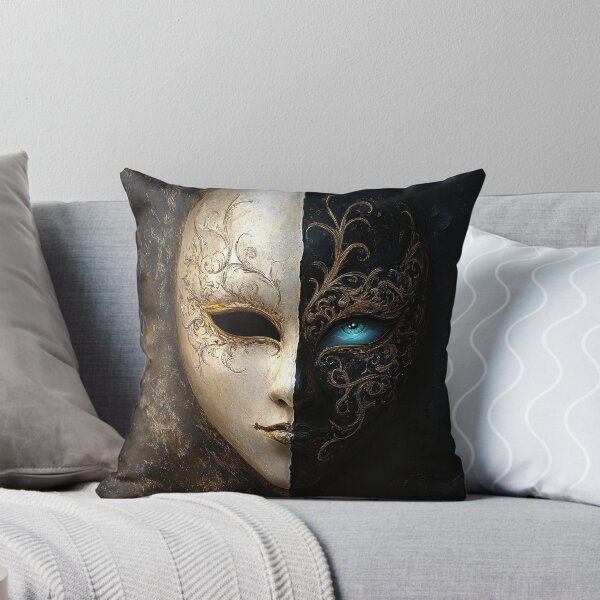 Item preview, venetian masquerade split mask print designed and sold by dcrc.
