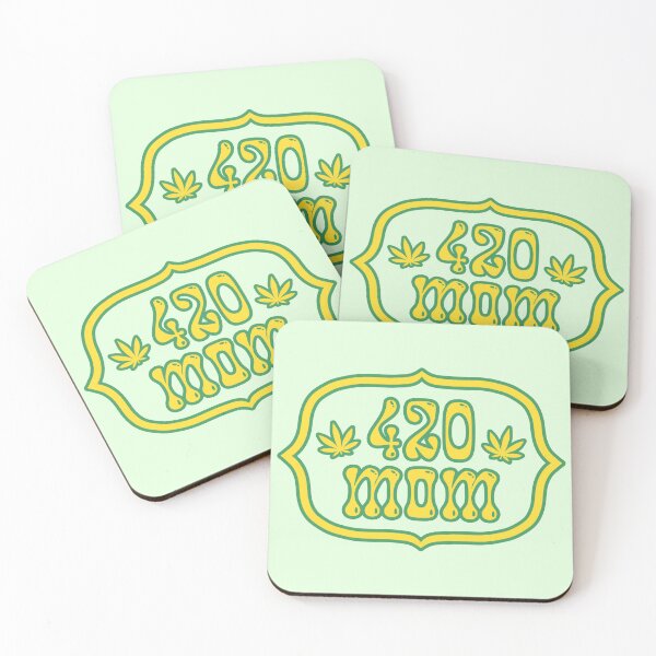 Item preview, 420 Mom - Yellow and Green with Pot Leaves designed and sold by wildeweed.