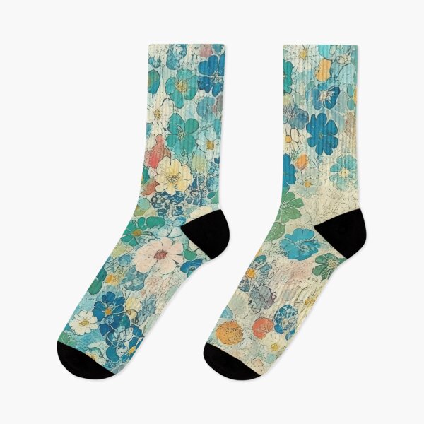 Item preview, Teal and yellow blooms reflect inner peace. designed and sold by bAIryBarn.