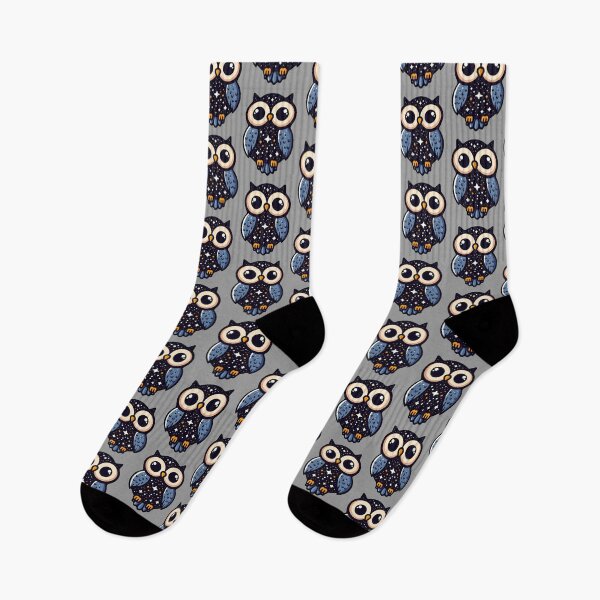 Item preview, Starry Night Owl Art - whimsical, nocturnal, stars, cartoon designed and sold by Nostalgia Busters.
