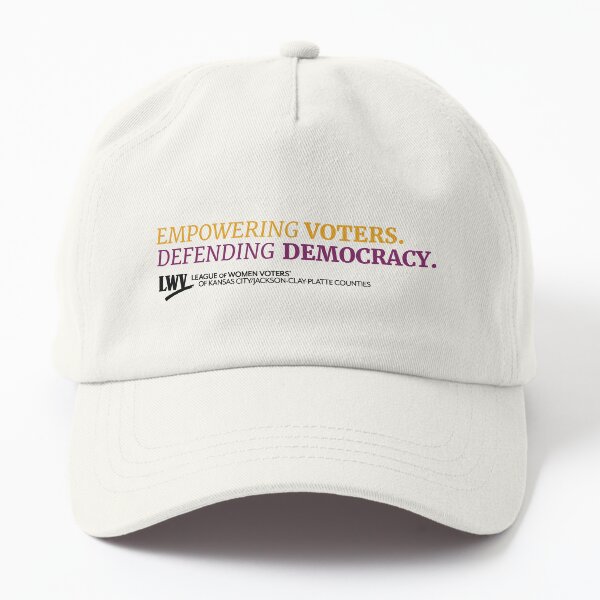 Empowering Voters. Defending Democracy. (purple and yellow) Dad Hat