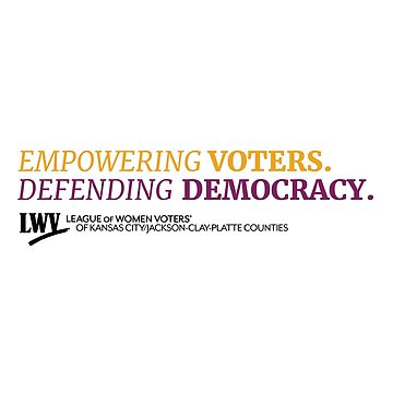 Artwork thumbnail, Empowering Voters. Defending Democracy. (purple and yellow) by LWVKC