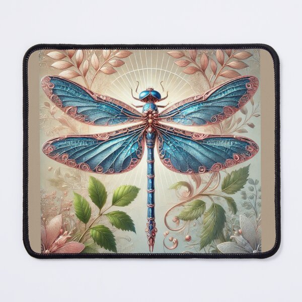 Item preview, Dragonfly with Blue Wings and Rose Gold Accents designed and sold by Crypto Tography.