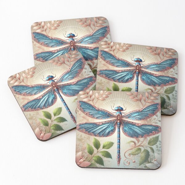 Item preview, Dragonfly with Blue Wings and Rose Gold Accents designed and sold by Crypto Tography.