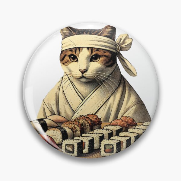 Item preview, Sushi chef cat illustration designed and sold by II0FU5.